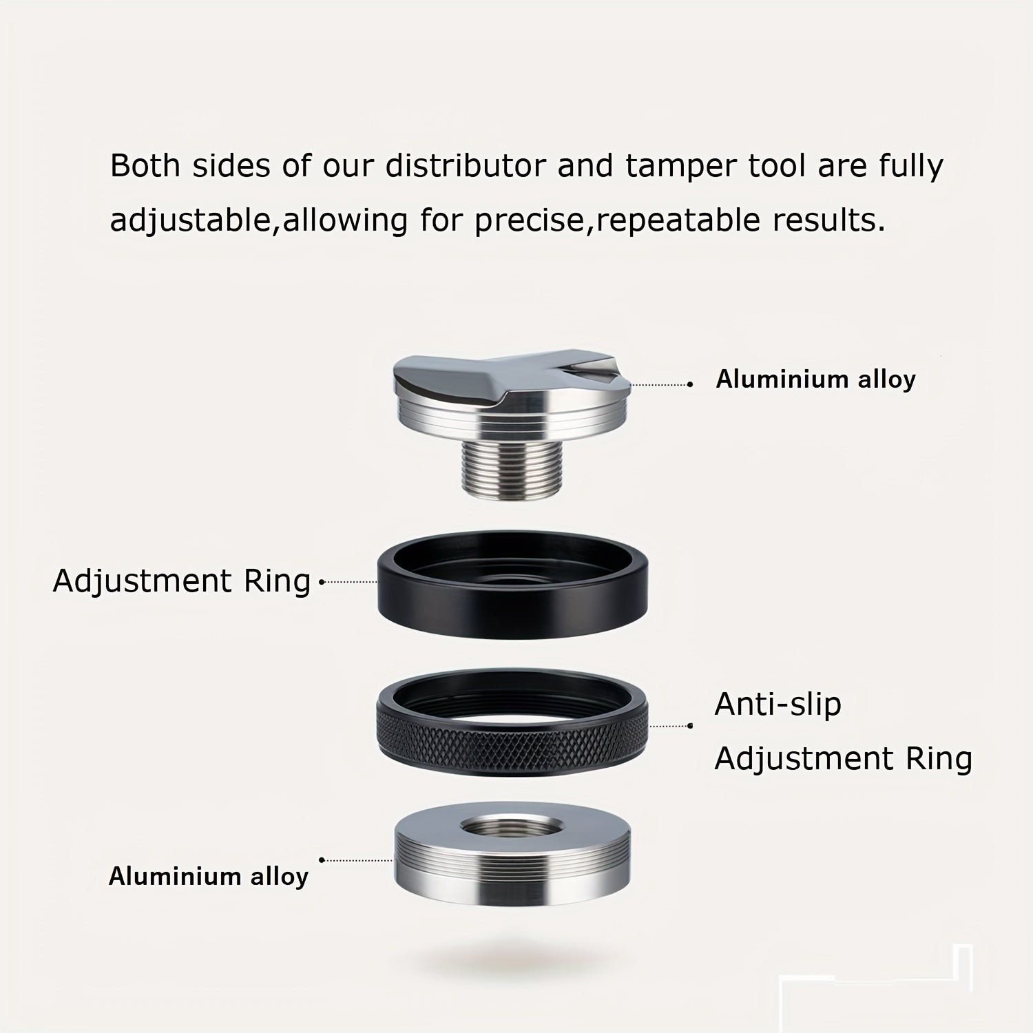 Tamper de espresso de doble cabeza con presión ajustable 51/53/58mm aleación de aluminio