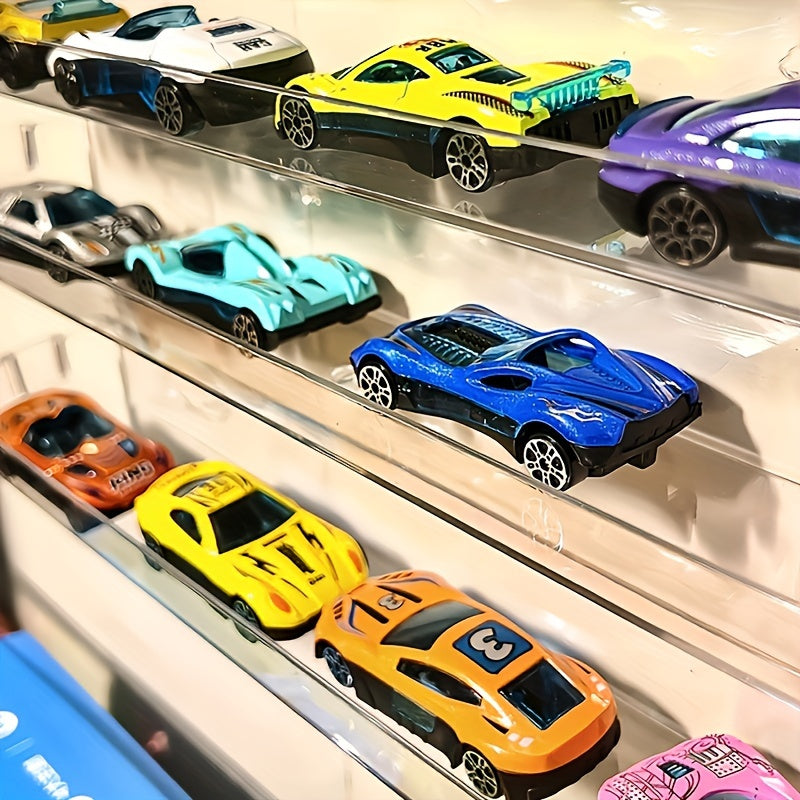 Half Pack Wall Mounted Display Shelf for Toy Cars Collectibles and Vehicles