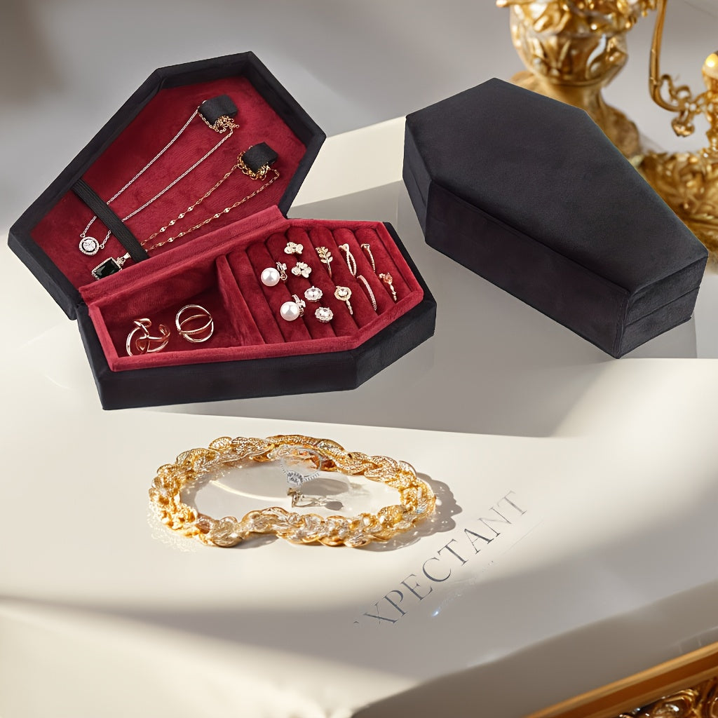 Органайзер для украшений Octagon Velvet с застежкой-кнопкой для серег, колец и аксессуаров