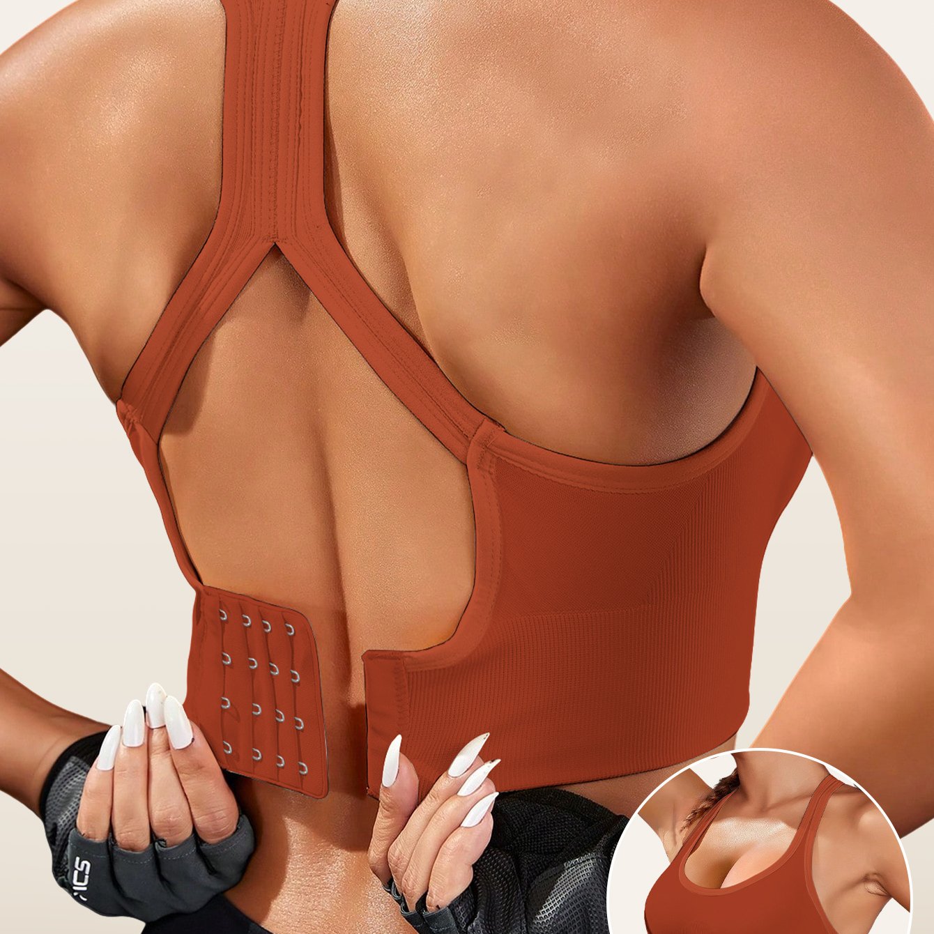 Women's Sports Bra Removable Pads Breathable Knit No-Slip Nylon for Gym Yoga