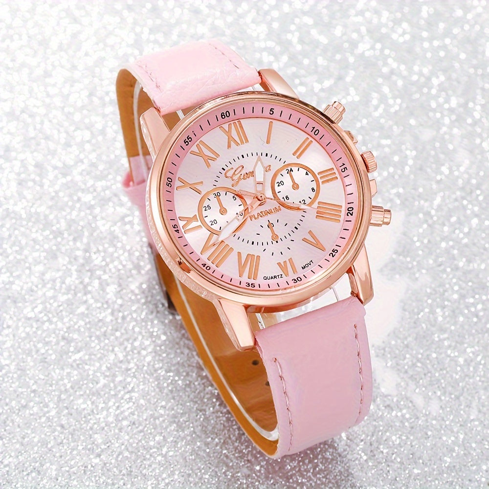 Conjunto de reloj de cuarzo rosa con joyería de colgante de mariposa, regalo para mujeres
