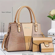 High-End Mom Crossbody Bag with Large Capacity Geometric PU Leather