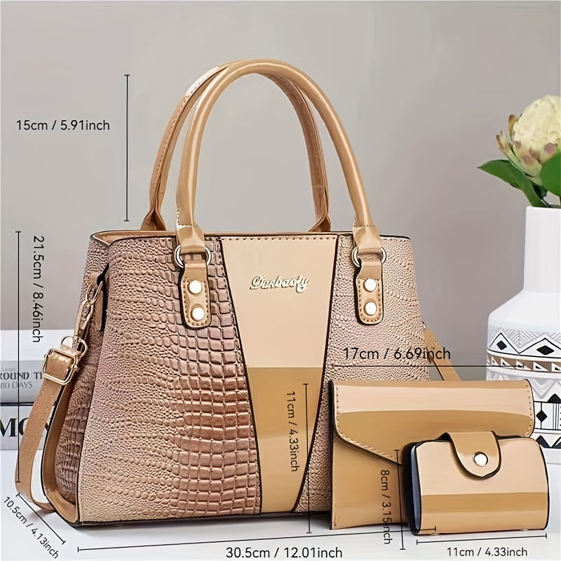High-End Mom Crossbody Bag with Large Capacity Geometric PU Leather