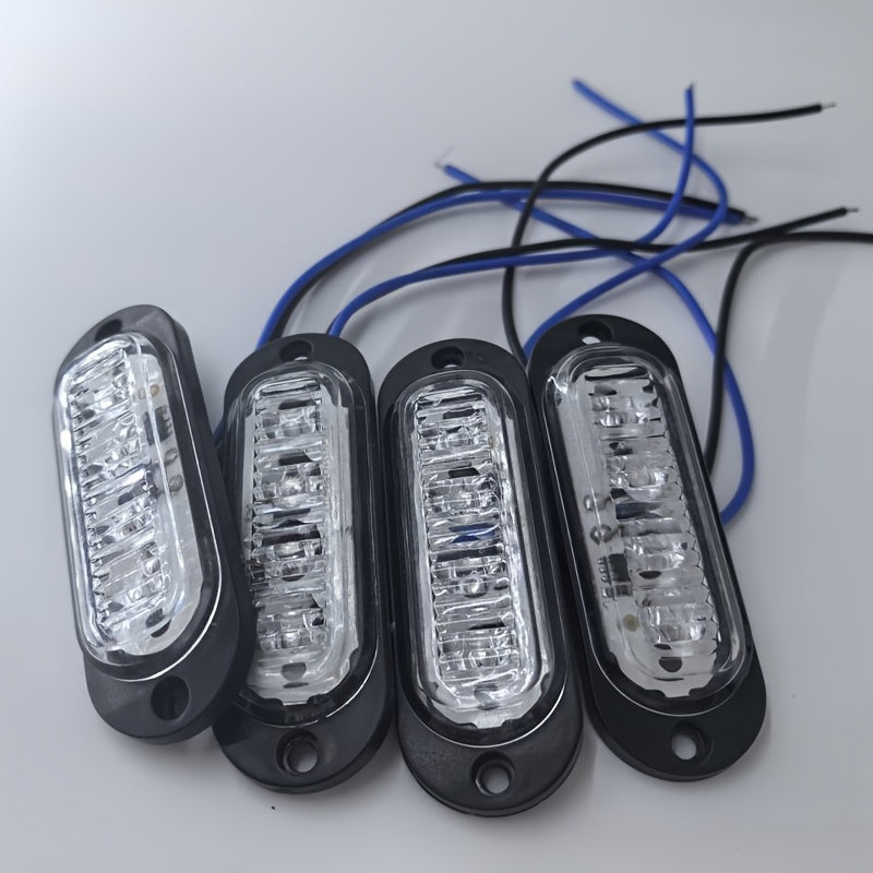 4-Piece LED Light Bar Kit for Trucks and Boats Amber White Red Exterior Vehicle Lights