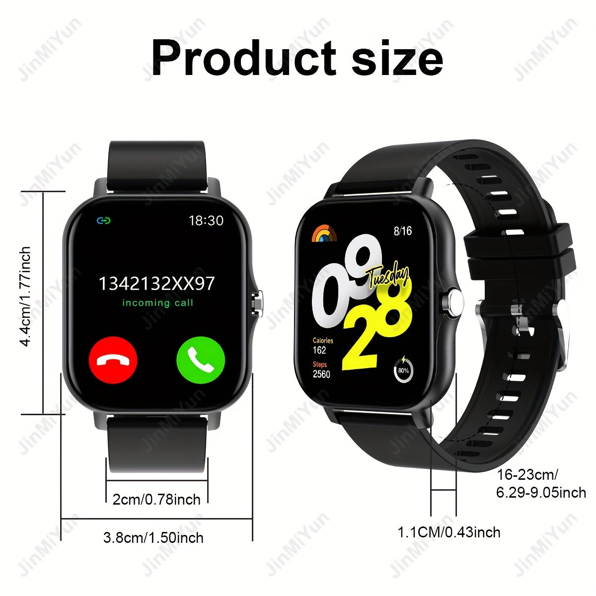 Smartwatch for Men and Women 1.83 Inch Full Screen Touch Fitness Tracker with Wireless Calls and Text Pink Band