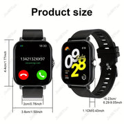 Smartwatch for Men and Women 1.83 Inch Full Screen Touch Fitness Tracker with Wireless Calls and Text Pink Band