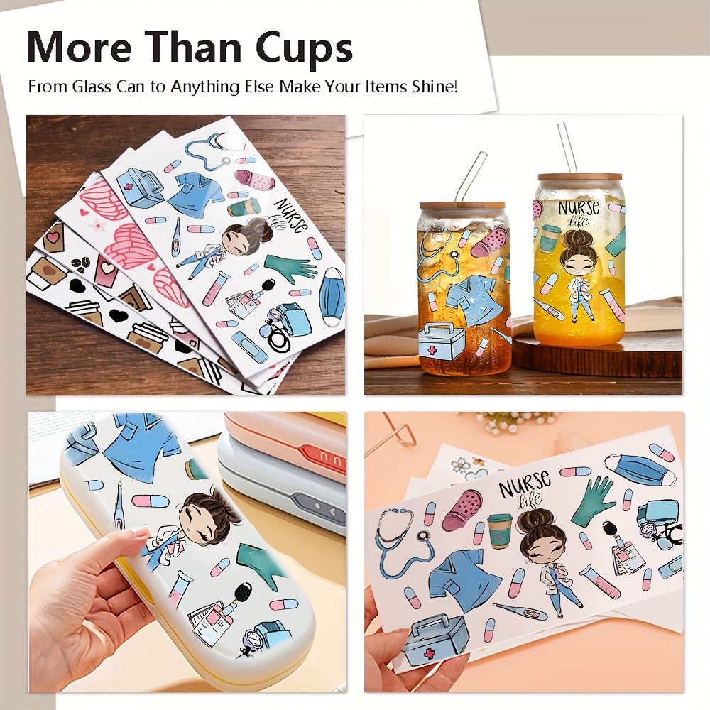 UV DTF Transfer Sticker for Glassware Decoration PVC Healthcare Theme