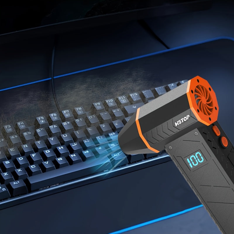 High-Speed Turbo Handheld Air Blower with Digital Display and Dual 5000mAh Batteries