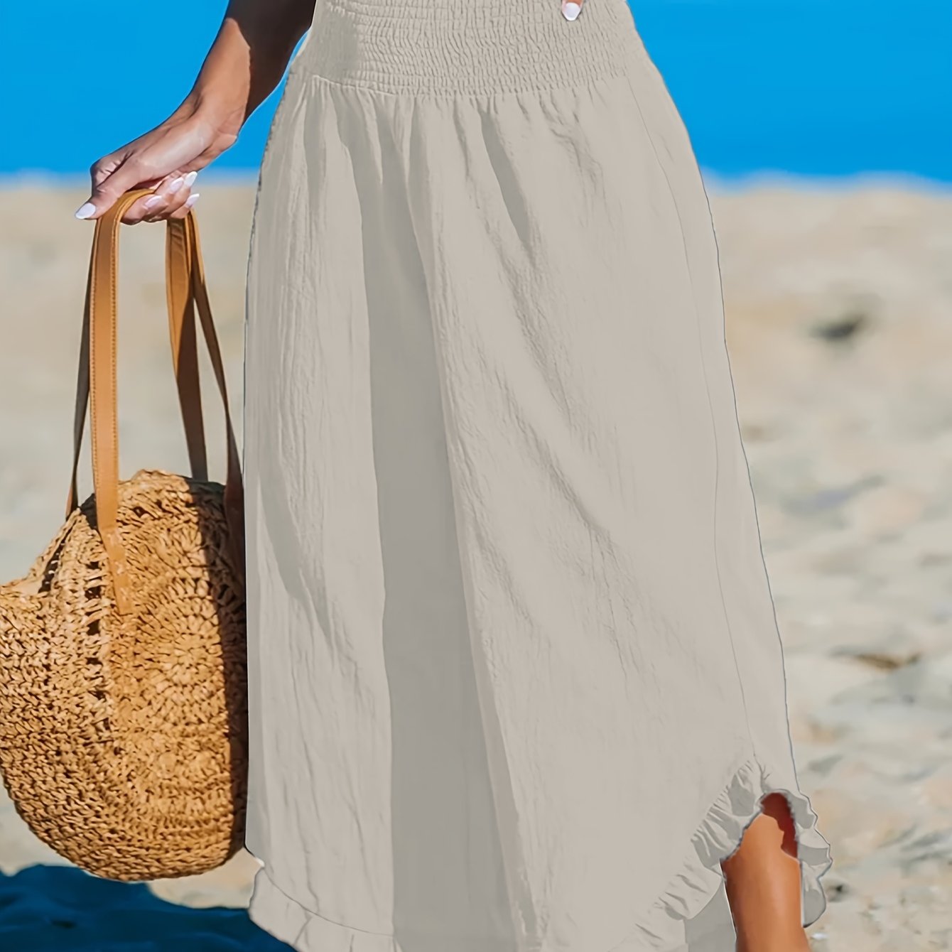 Plus Size Women's Flared Pants With Elastic Waist and Irregular Cutout