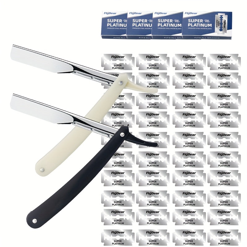 Мужской бритвенный станок черный и белый с лезвиями, инструменты для ухода за красотой