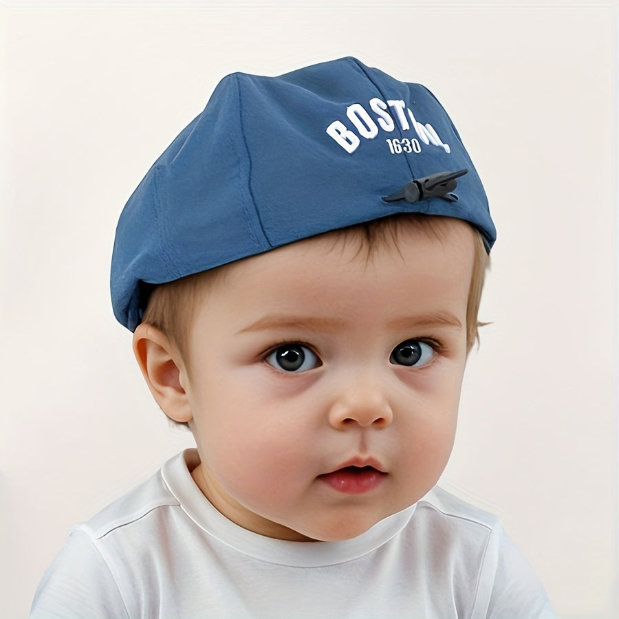 Kids' Adjustable Sun-Protective Beret Hat with Elastic Band for Outdoor Activities and Travel