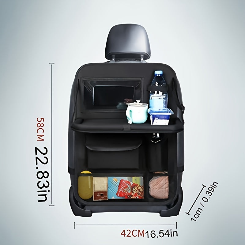Organizador de asiento para coche con bolsa de almacenamiento y bandeja para snacks y juguetes