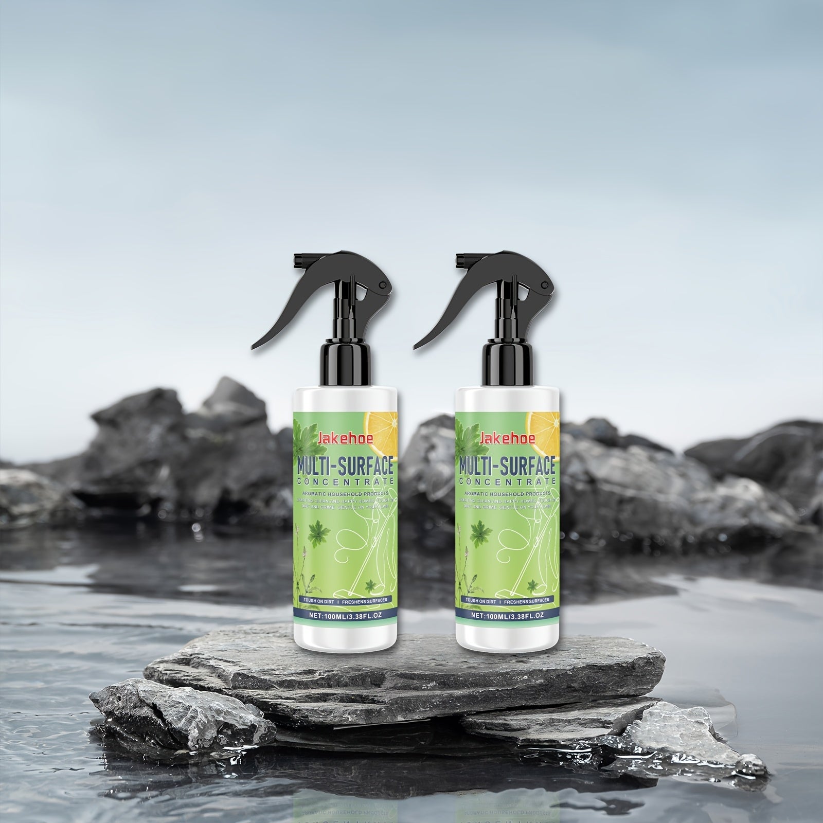 Двухкомплект многофункциональных средств для удаления водяных пятен на различных поверхностях, 100 мл бутылки для столешниц и ванных комнат