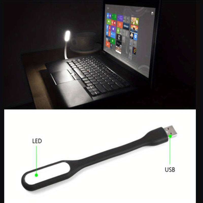 Mini USB Fan with Flexible Bendable Design and LED Light for Cooling and Lighting