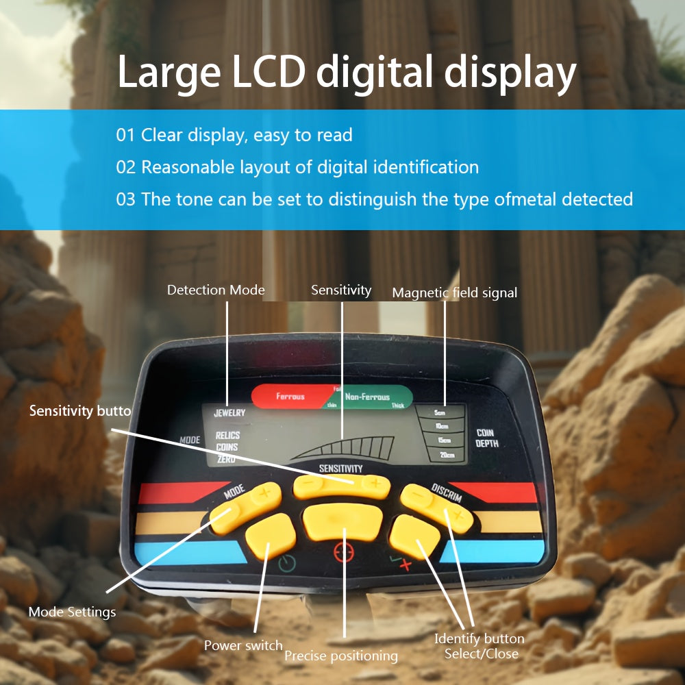Battery-Powered Metal Detector with Remade Detection Disk for Adults