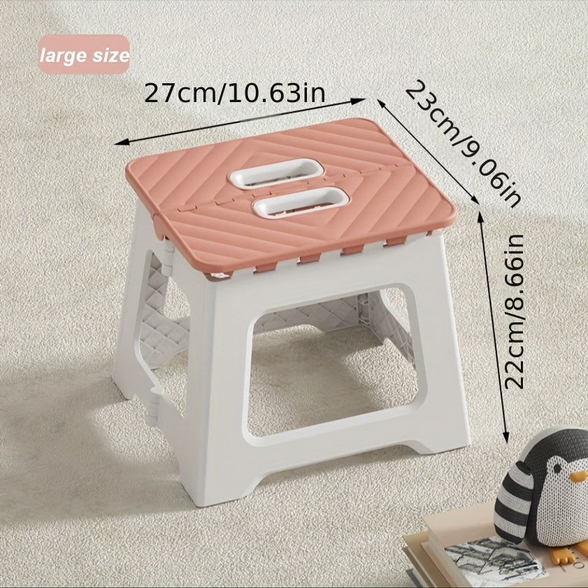 Taburete de plástico plegable de una pieza para uso exterior, asiento portátil y resistente para adultos