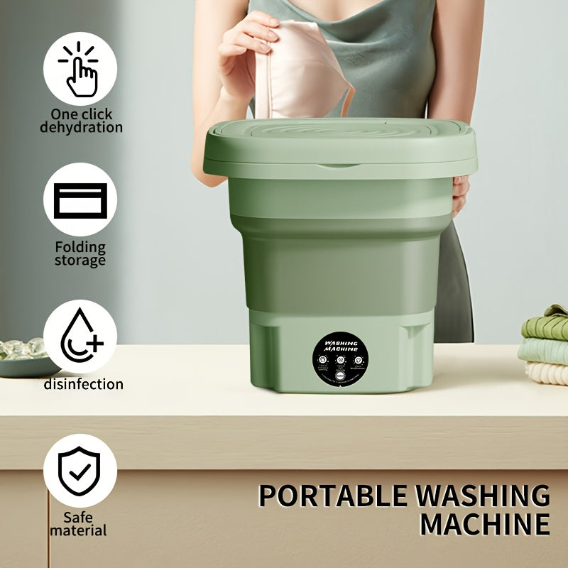 Portable Foldable Mini Washing Machine 220V Fully Automatic Touch Control for Home Travel Camping