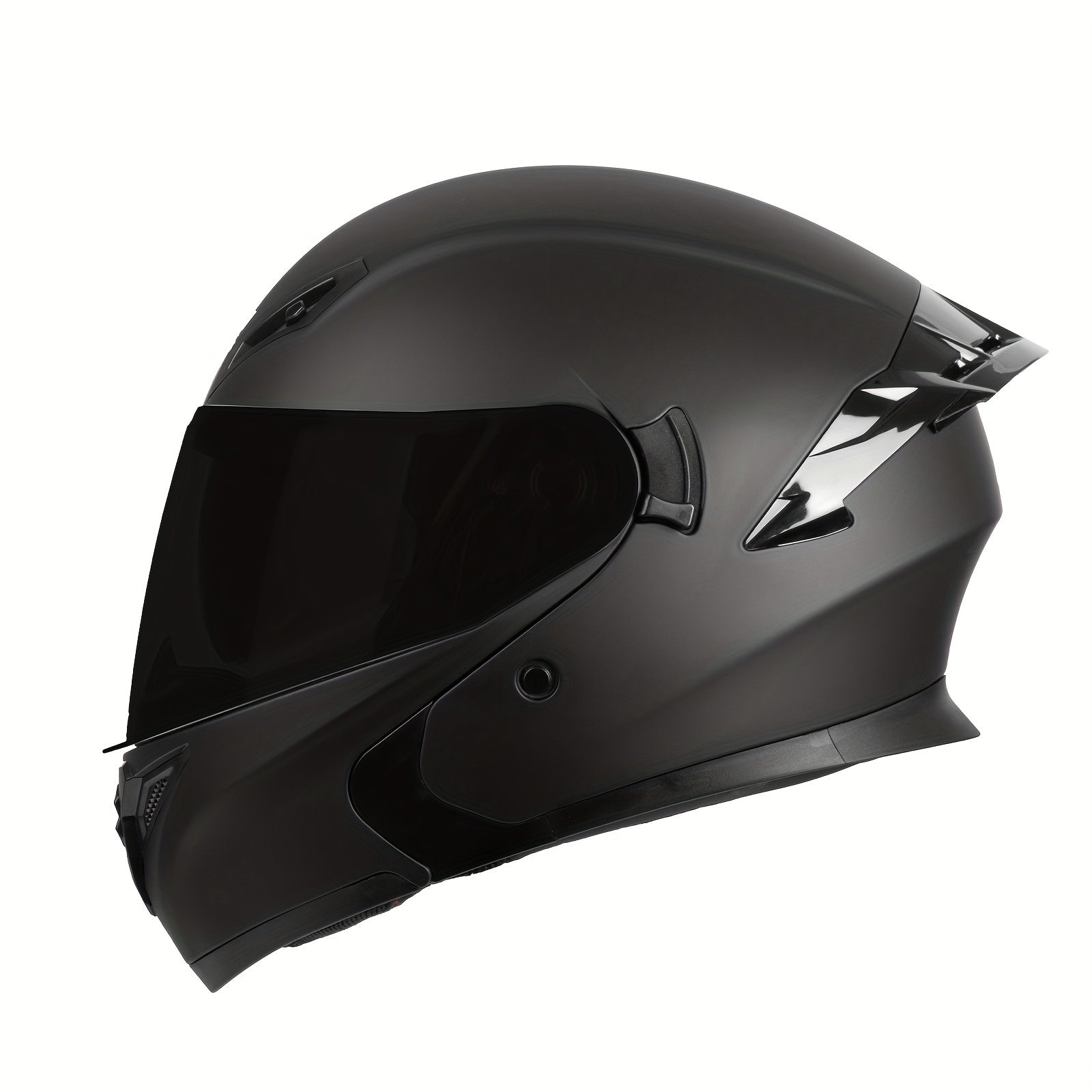 Black Open Face Modular Motorcycle Helmet with Dual Flip-Up Visors and ABS Material