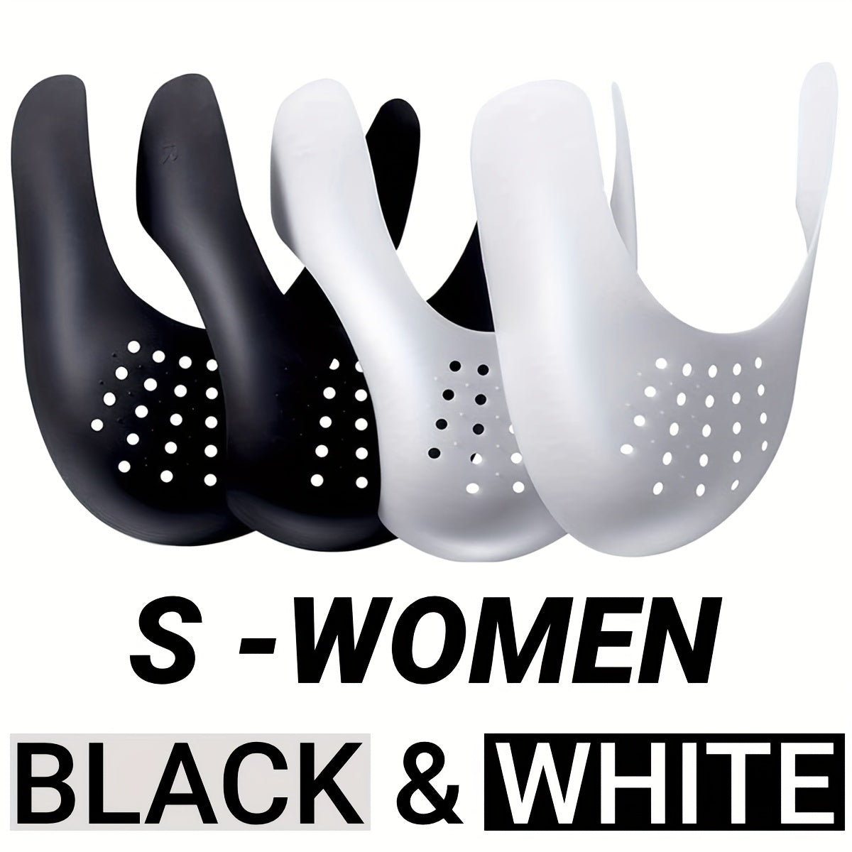 Men Women Shoe Creases Protectors Black White Anti-Crease Guards 7.5-12
