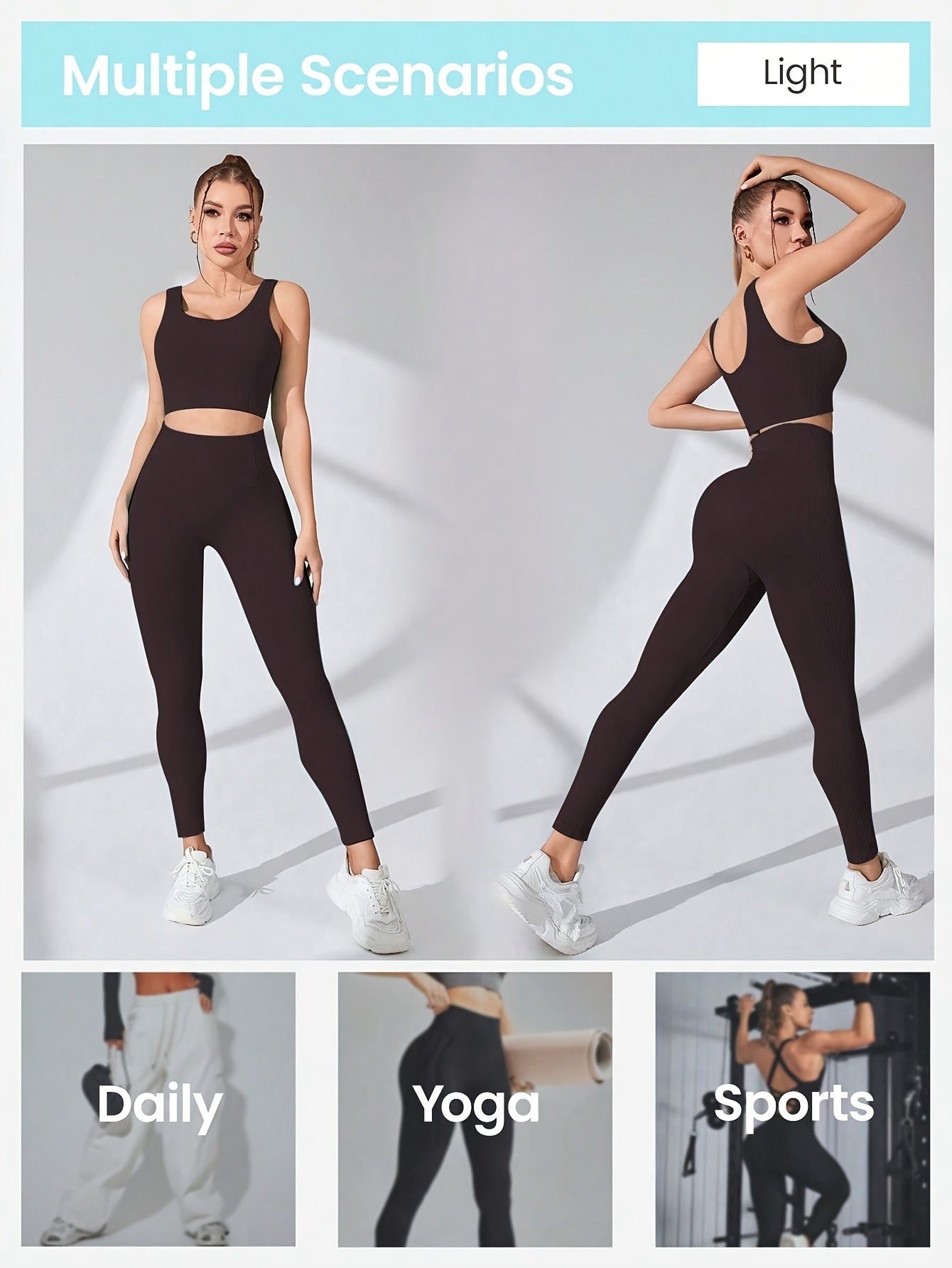 Women's Seamless Yoga and Fitness Set Nylon Moisture-Wicking Quick-Dry Sports Bra Leggings