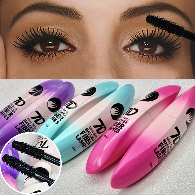 3-Piece Waterproof Smudge-Proof 7D Fiber Lash Mascara for Longer Thicker Natural Black