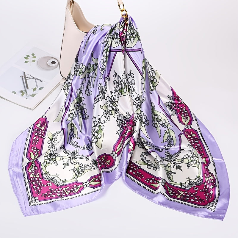 Satin Square Scarf for Men and Women Polyester Headscarf Hairband Fashion Accessory