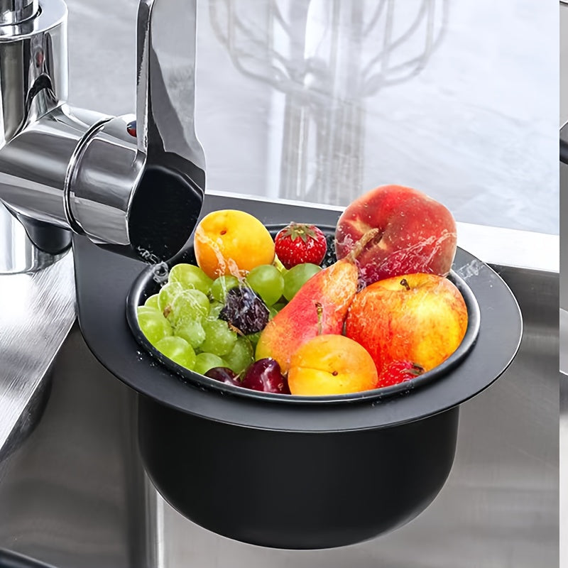 Qora Qush zanglamas po'lat oshxona sink filtri to'plami, osilgan rack va savat bilan