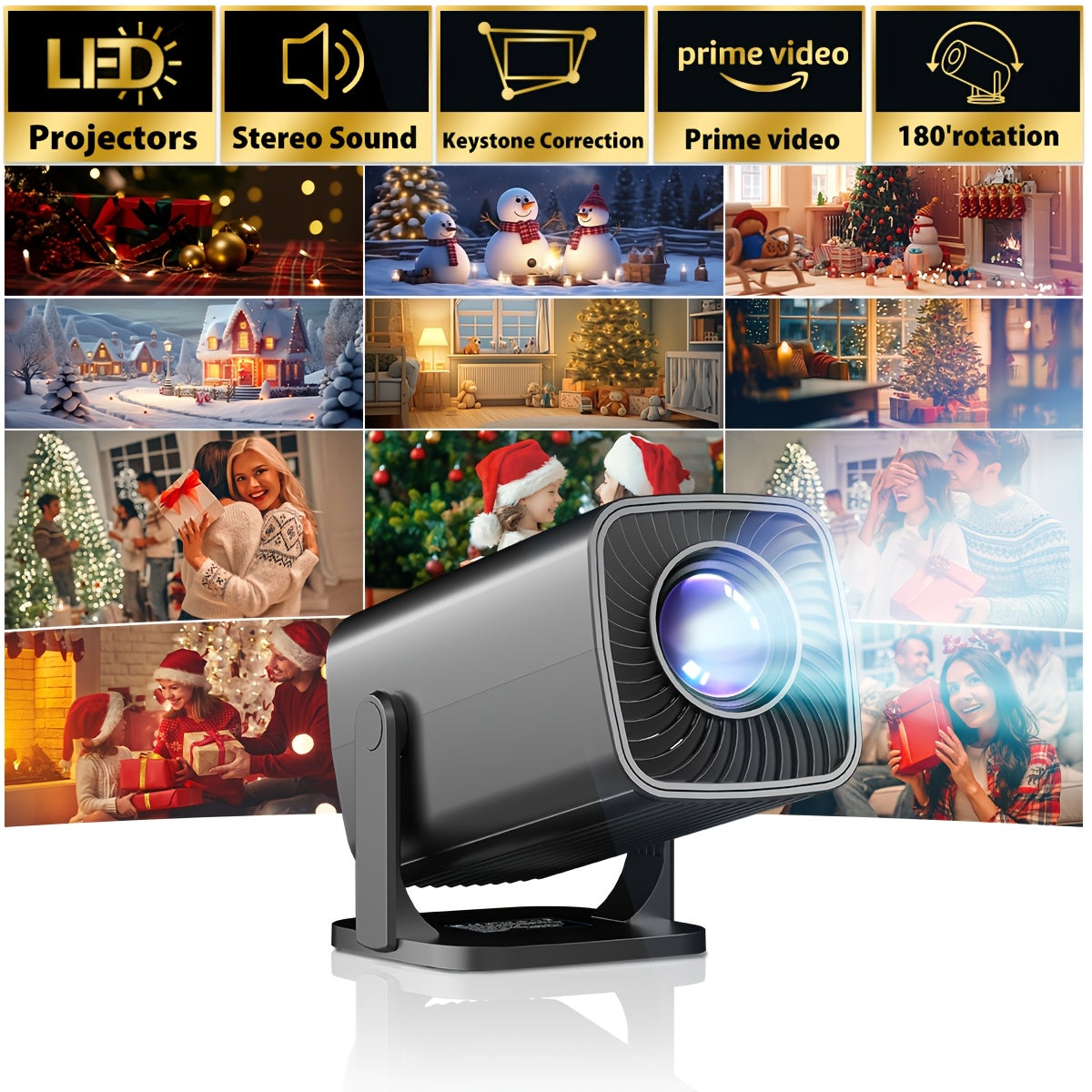 Uy kinoteatri uchun AV USB va Audio bilan mini portativ HD proyektor