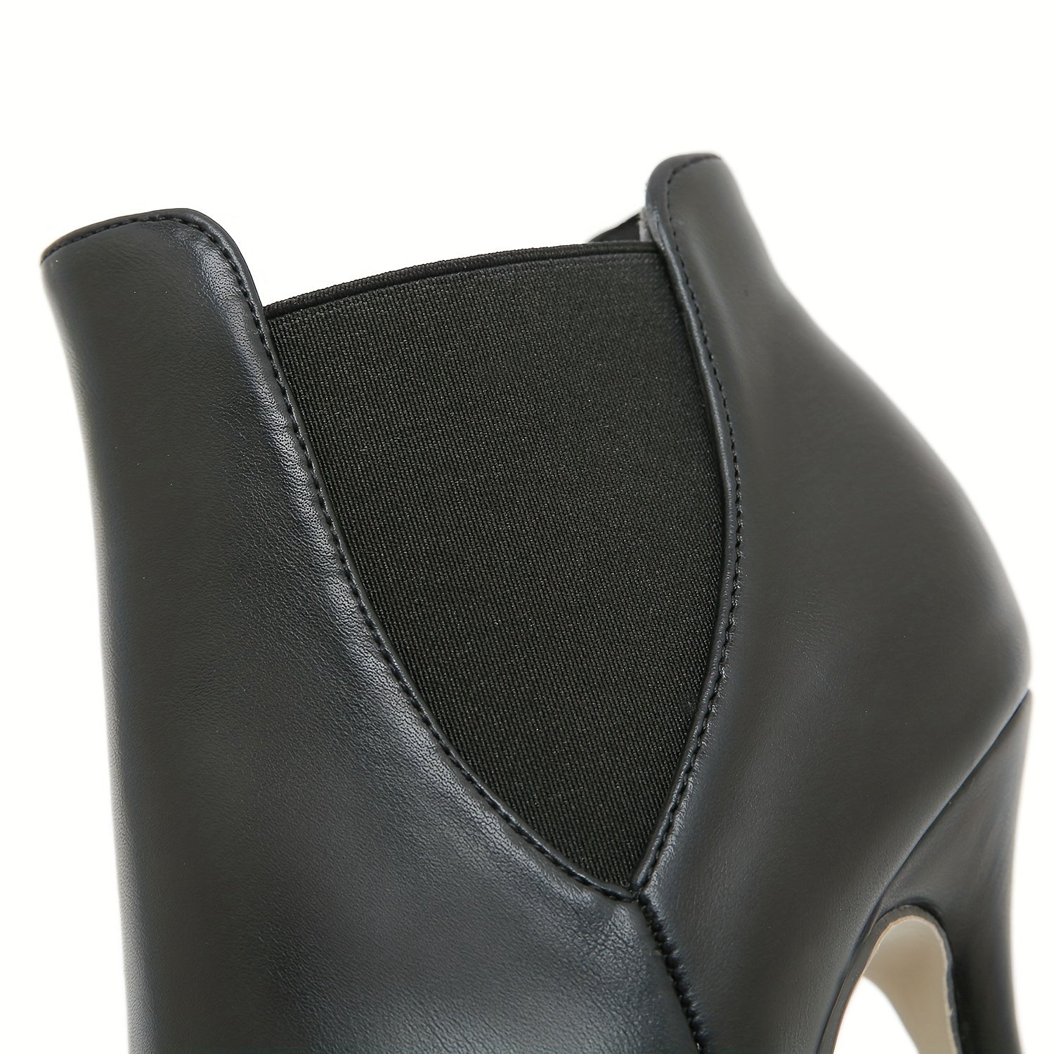 Women's Black Synthetic Stiletto Ankle Boots with Pointed Toe