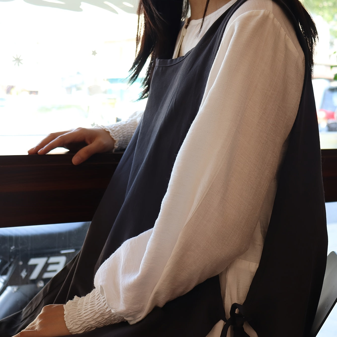 Korean-Style Woven Apron Solid Color for Home Use