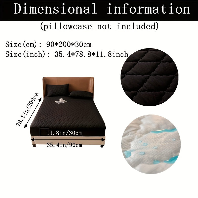 Waterproof Fitted Sheet with Geometric Embossed Pattern Deep Pocket Bed Sheet for Bedroom and Guest Room