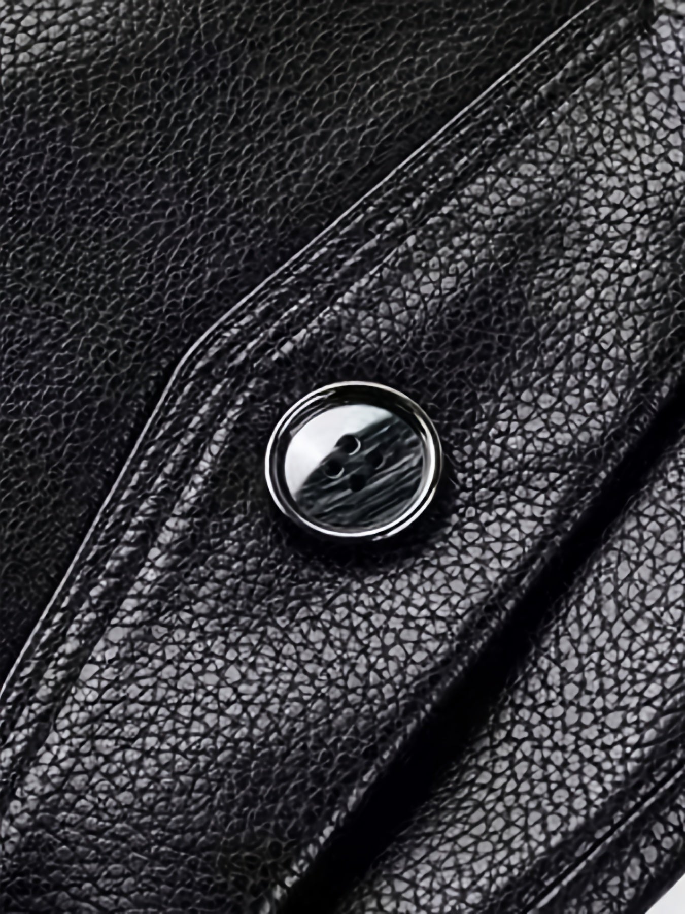 Plus-Size Men's Mid-Length PU Overcoat for Fall and Winter Casual Outings