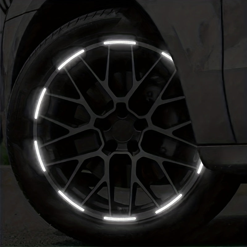 20 dona avtomobil g'ildirak markaziy yoritgichli yorqin oq rangli g'ildirak bezak chiziqlari