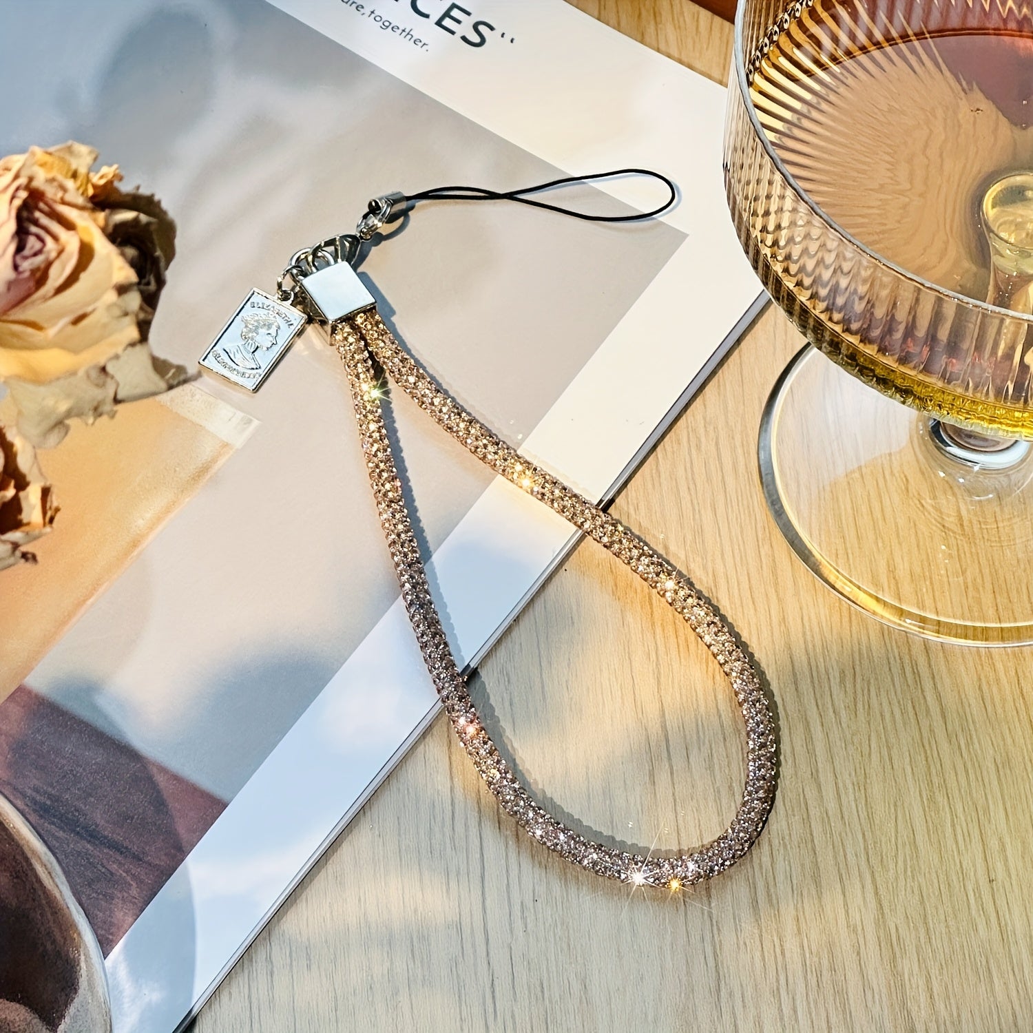 Women's Diamond Phone Lanyard Wrist Strap with Full Embellishments