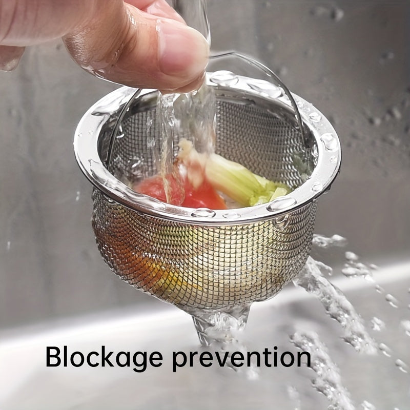 Stainless Steel Kitchen Sink Strainer Basket with Handle for Food Debris