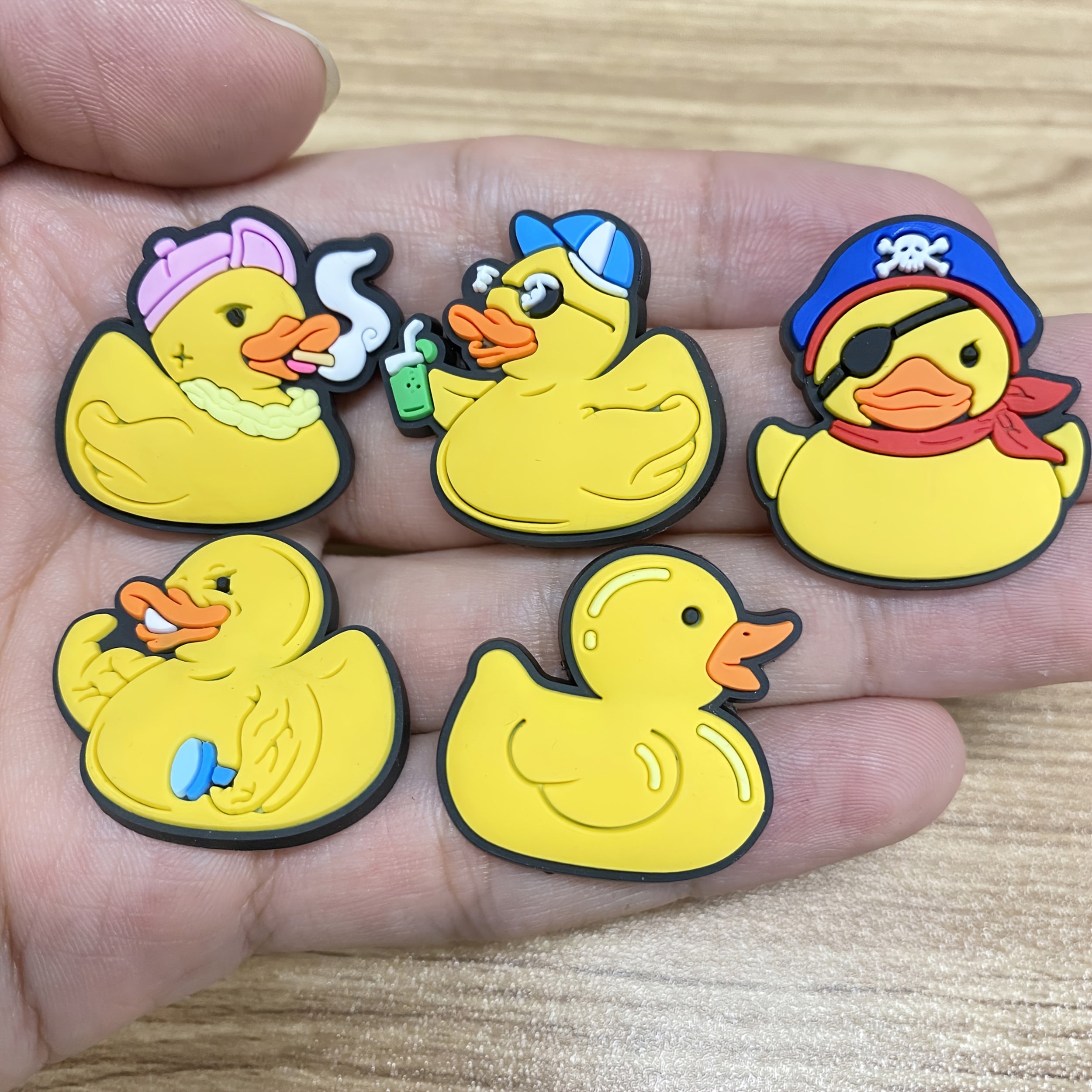 Kids Yellow Duck Shoe Charms Diy Accessories for PVC Bubble Slides Sandals