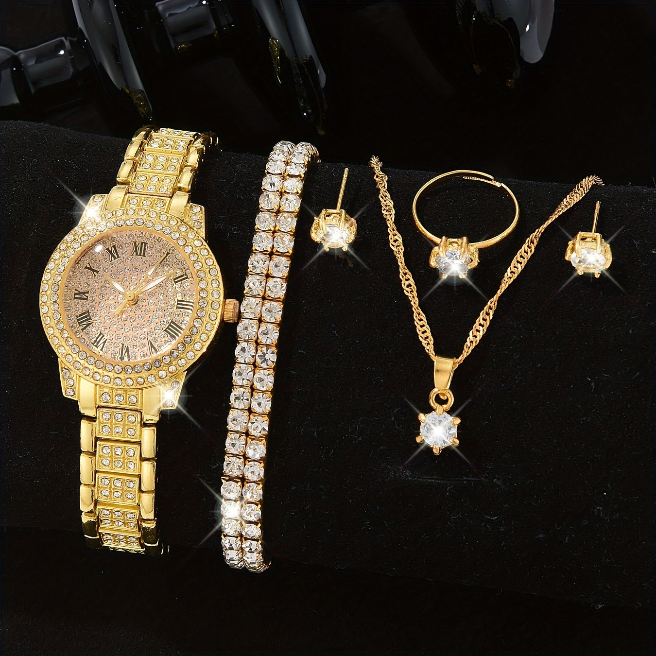 Set of 7 Women's Quartz Wristwatches with Trendy Styles