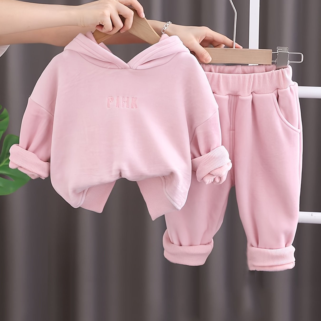 Детский комплект для девочек осень-зима: мультяшный кролик, велюровый свитшот, повседневная спортивная одежда