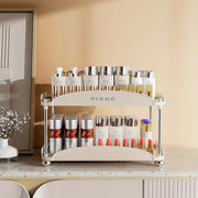 YIGUO Qopqoqsiz Ikki Qavatli Oshxona Tashkiliy Raqami - Chashkalar, Kofe Qoplari, Kofe Podlari uchun - Ochiq Saqlash Dizayni, Ko'p Maqsadli, Assembling Kerak Emas, Stol va Sirt Ko'rsatish Polka Kiritilgan