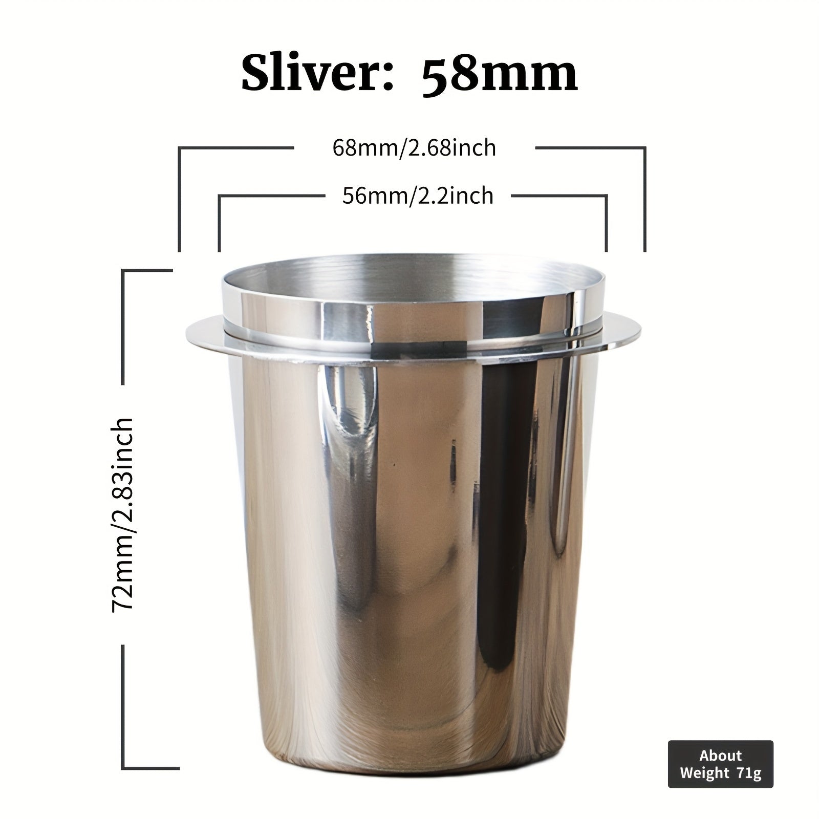 Stainless Steel Coffee Dosing Cup for Espresso Machines 58mm/53mm/51mm