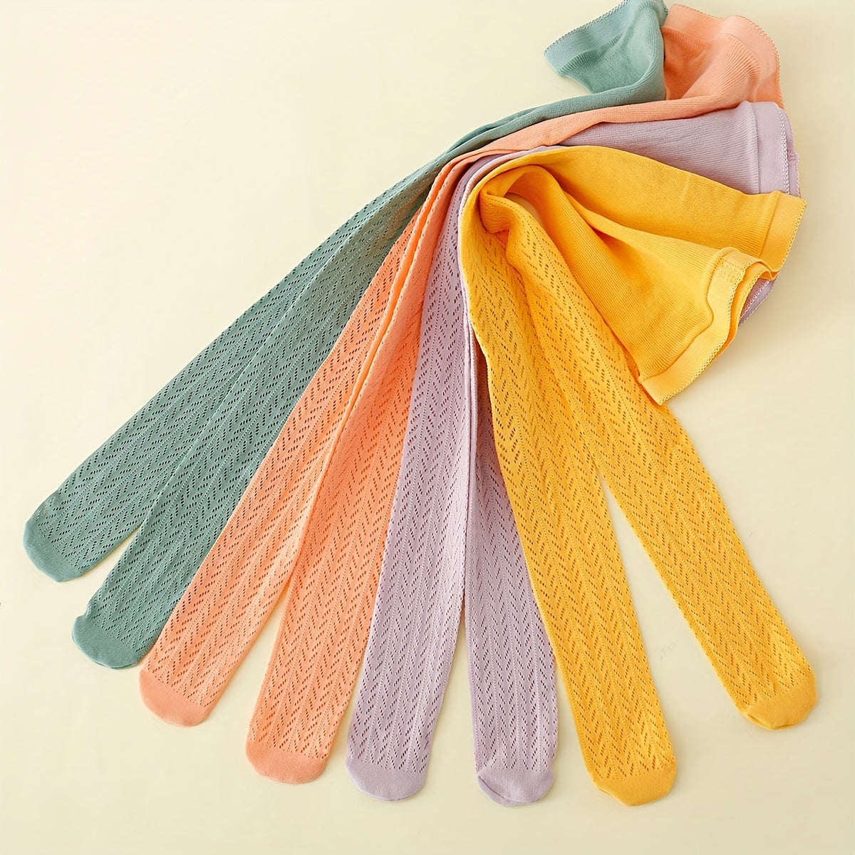 Girls' Mesh Pantyhose 4 Pairs All-Season Breathable Comfortable Outdoor Wear