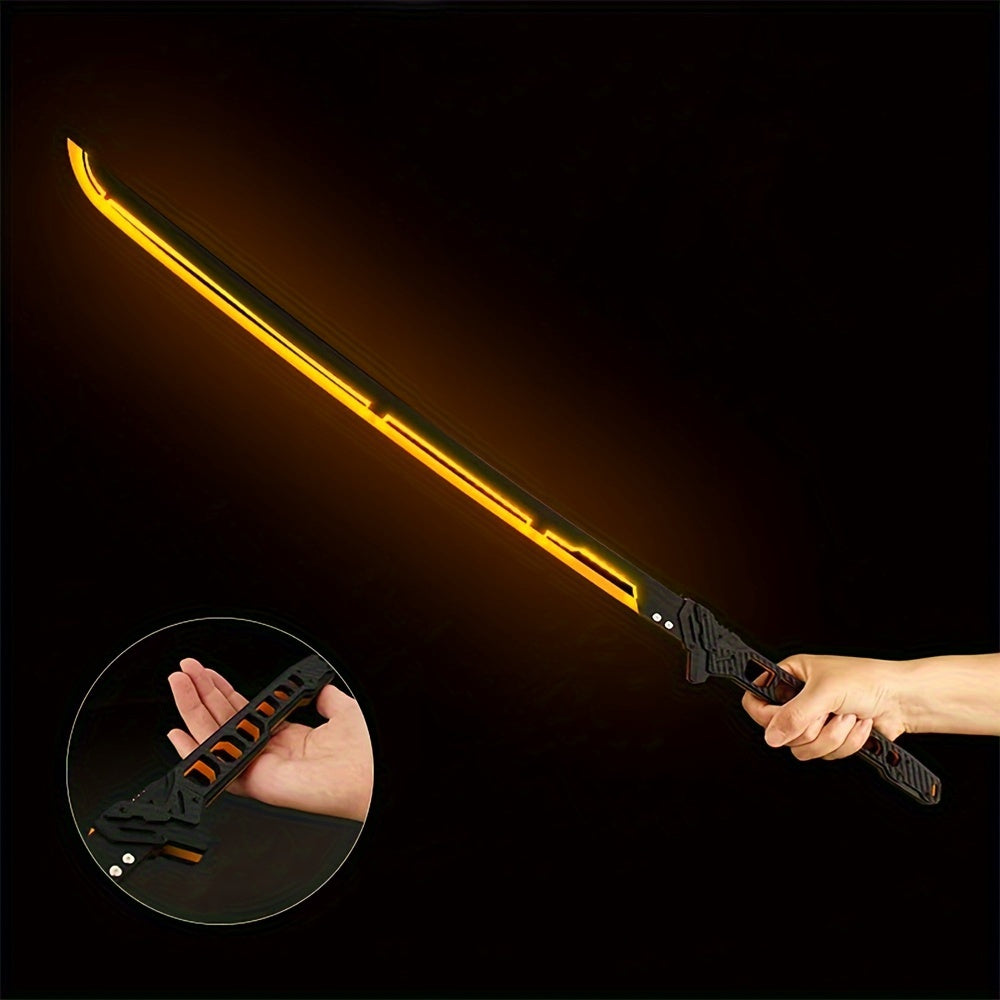 LED Illuminated Samurai Sword Replica 80cm Acrylic Cyberpunk Katana for Cosplay Party Photography