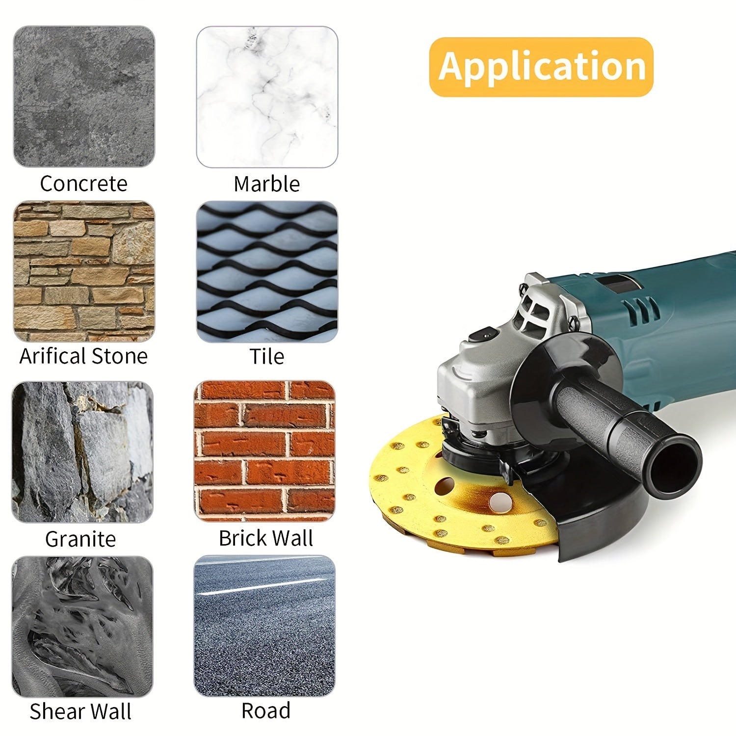 Concrete Turbo Diamond Grinding Cup Wheel 10.16cm 12 Segs Heavy Duty Angle Grinder Tool