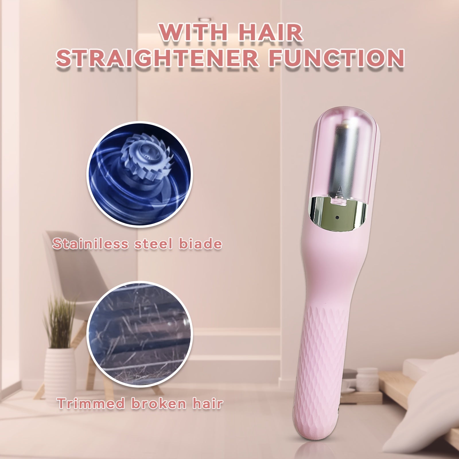 USB orqali zaryadlanadigan 500mAh litiy batareyali, ikki tomonlama pichoq, qattiq va zararlangan sochlarni olib tashlash uchun portativ quyruq qirqish mashinasi, ABS korpus materiali bilan ko'p funksiyali soch qirqish mashinasi.