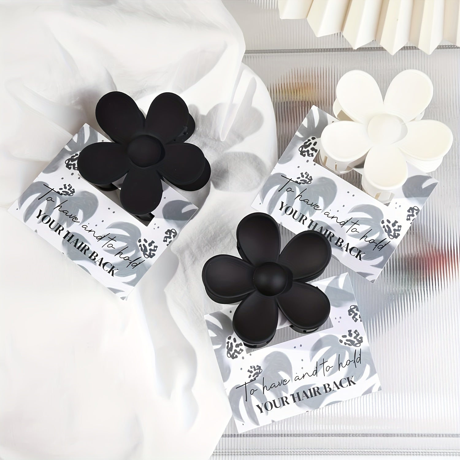 Set of 18 Bridesmaid Hair Scrunchies and Flower Hair Claws with Heart Glasses Wedding Accessories