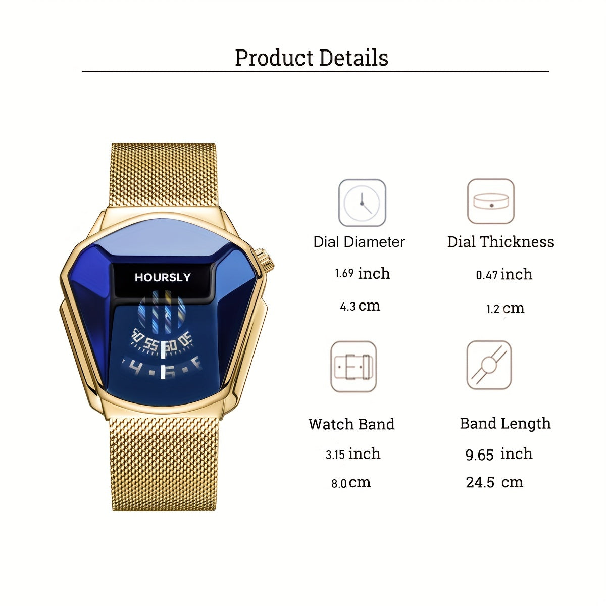 Men's Quartz Watch Large Dial Steel Strap Sports Watch