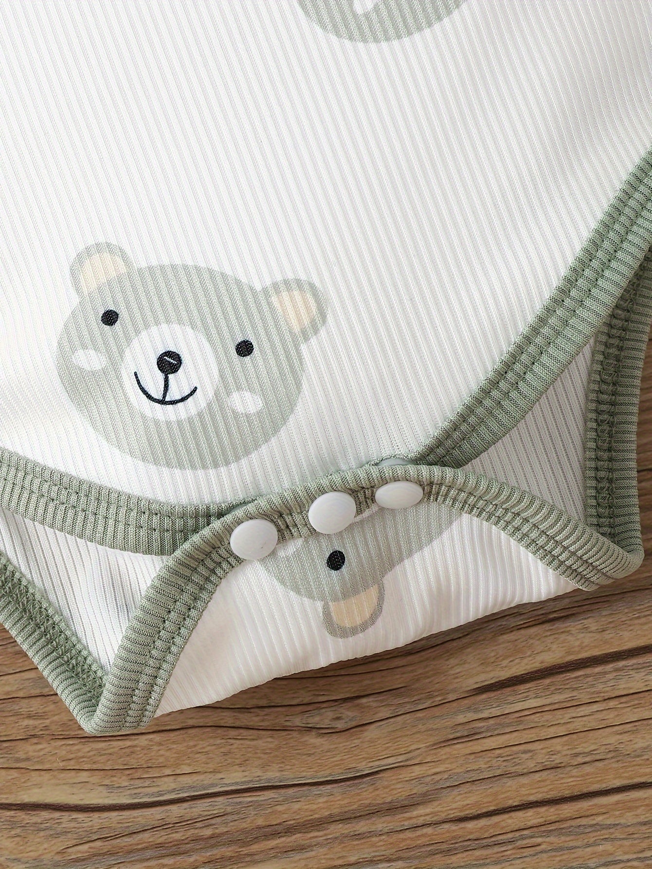 Baby Boy Cotton Bear Print 3-Piece Set Romper Trousers Hat for Newborns