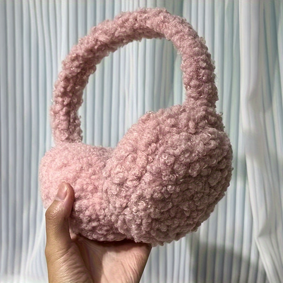 Fleece Ear Muffs Unisex Winter Ear Warmers Foldable Stretchable Knitted Fabric