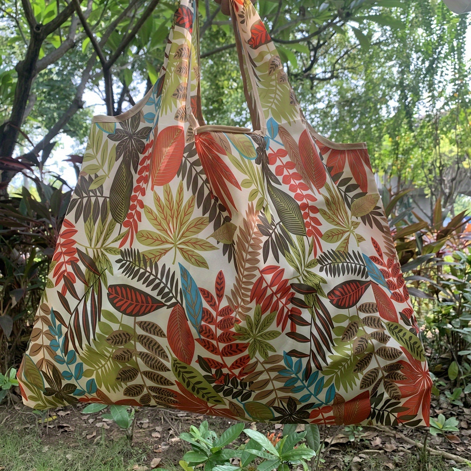 Keng O'raladigan Xarid Sumkasi - Kuchli Naylon, Ekologik Toza Oziq-ovqat Sumkasi, Halloween, Rojdestvo, Pasxa va Shukrona kuni kabi Bayramlar uchun Quvnoq Bilak Tasmasi bilan