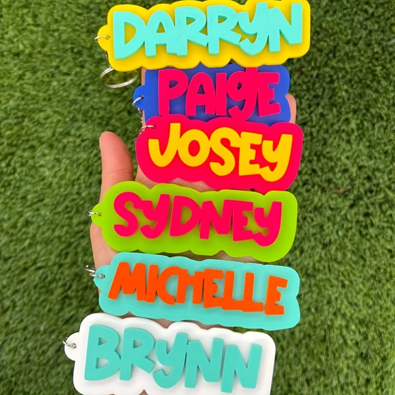 Personalized Alphabet Acrylic Keychain for Kids Backpack Gift